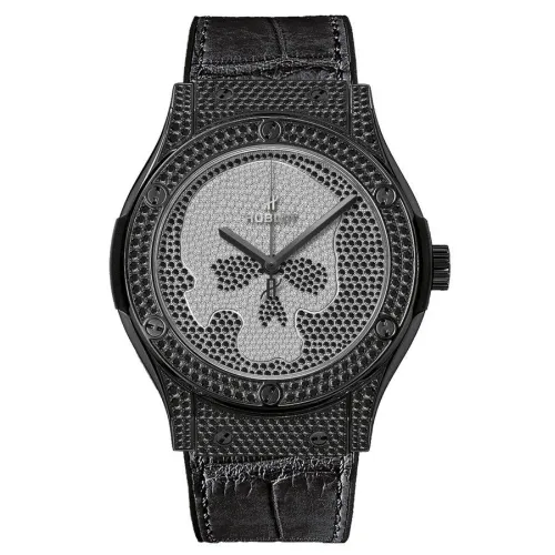 Часы Hublot Classic Fusion Skull 45mm 511.ND.9100.LR.1700.SKULL Titanium Full Pave Watch 030242