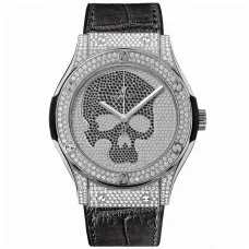 Часы Hublot Classic Fusion Skull 45mm 511.NX.9000.LR.1704.SKULL Titanium Full Pave Watch 030243