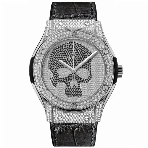 Часы Hublot Classic Fusion Skull 45mm 511.NX.9000.LR.1704.SKULL Titanium Full Pave Watch 030243