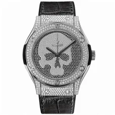Часы Hublot Classic Fusion Skull 45mm 511.NX.9000.LR.1704.SKULL Titanium Full Pave Watch 030244