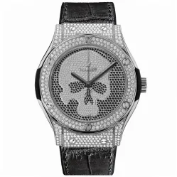 Часы Hublot Classic Fusion Skull 45mm 511.NX.9000.LR.1704.SKULL Titanium Full Pave Watch 030244