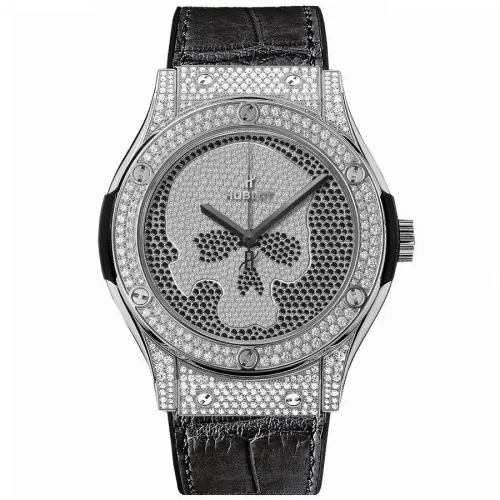 Часы Hublot Classic Fusion Skull 45mm 511.NX.9000.LR.1704.SKULL Titanium Full Pave Watch 030244