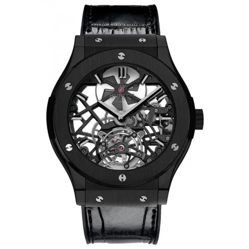 Часы Hublot Classic Fusion Ultra-Thin Skeleton Tourbillon All Black 505.CM.0140.LR 030903