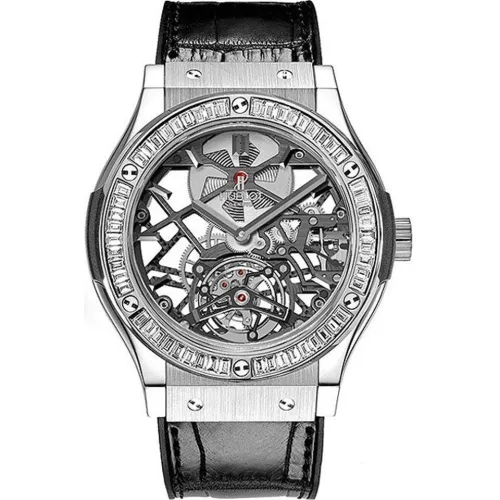 Часы Hublot Classic Fusion Skeleton Tourbillon Titanium Baguette 45 505.NX.0170.LR.1904 030906