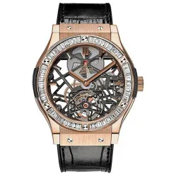 Часы Hublot Classic Fusion Skeleton Tourbillon King Gold Baguette 45 505.OX.0180.LR.1904 030907
