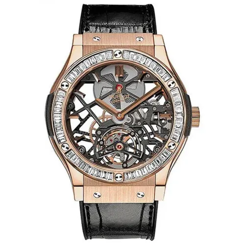 Часы Hublot Classic Fusion Skeleton Tourbillon King Gold Baguette 45 505.OX.0180.LR.1904 030907
