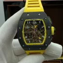 Часы Richard Mille RM 011 Automatic Flyback Chronograph Carbon on Yellow Rubber Strap 310212