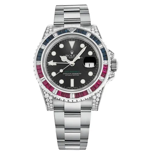 Часы Rolex GMT-Master II White Gold diamonds with sapphires rubies 116759 SARU 021117