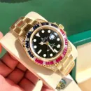 Часы Rolex GMT-Master II Yellow Gold Diamonds Sapphires Rubies Black Dial 116758 SARU 021118
