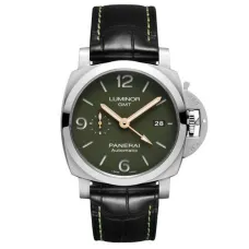 Часы Panerai 2020 PAM1056 Luminor 1950 GMT Green Dial 44mm Automatic Stainless Watch 300312