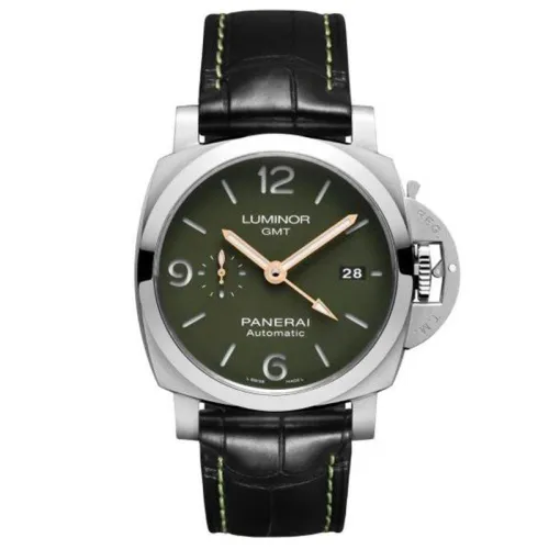 Часы Panerai 2020 PAM1056 Luminor 1950 GMT Green Dial 44mm Automatic Stainless Watch 300312