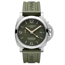 Часы Panerai 2020 PAM1056 Luminor 1950 GMT Green Dial 44mm Automatic Stainless Watch 300313