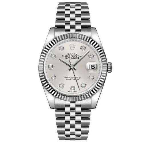 Часы Rolex Datejust 36 White Rolesor 116234 Silver set with diamonds Jubilee Bracelet 020345