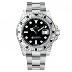 Часы Rolex GMT-Master II White Gold diamonds and black sapphires 116759 SANR 021121