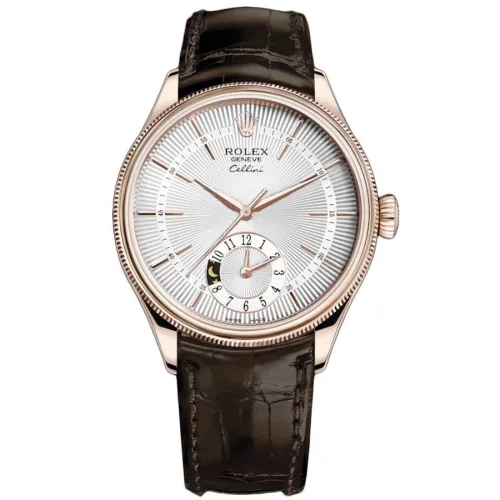Часы Rolex Cellini Dual Time Everose Gold 50525 silver dial 022011
