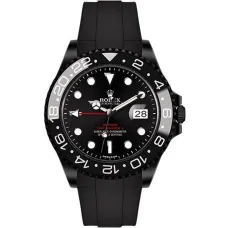Часы Black PVD Rolex GMT Master II Red Rubber Blaken Version 021123