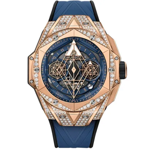 Часы Hublot Big Bang Sang Bleu Unico II King Gold Blue Pave 418.OX.5108.RX.1604.MXM20 030514