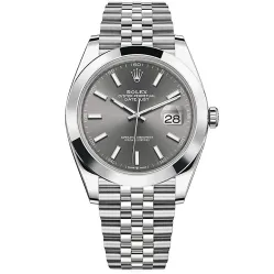 Часы Rolex Datejust 41 Steel Smooth Bezel Jubilee 126300 Dark rhodium 020455