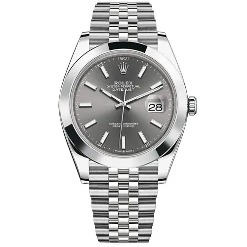 Часы Rolex Datejust 41 Steel Smooth Bezel Jubilee 126300 Dark rhodium 020455
