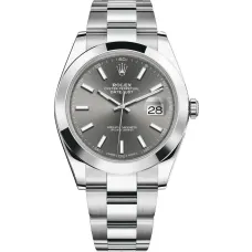 Часы Rolex Datejust 41 Steel Smooth Bezel Oyster 126300 Dark rhodium 020449