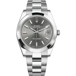 Часы Rolex Datejust 41 Steel Smooth Bezel Oyster 126300 Dark rhodium 020449