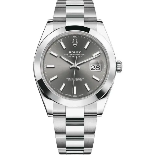 Часы Rolex Datejust 41 Steel Smooth Bezel Oyster 126300 Dark rhodium 020449