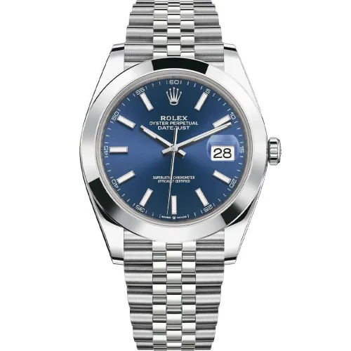 Часы Rolex Datejust 41 Steel Smooth Bezel Jubilee 126300 Blue 020450