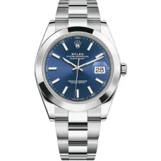 Часы Rolex Datejust 41 Steel Smooth Bezel Oyster 126300 Blue 020451