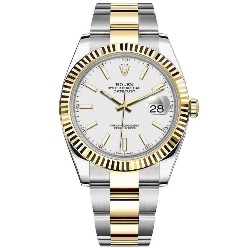 Часы Rolex Datejust 41 Yellow Rolesor Oyster 126333 White Oyster Bracelet 020457