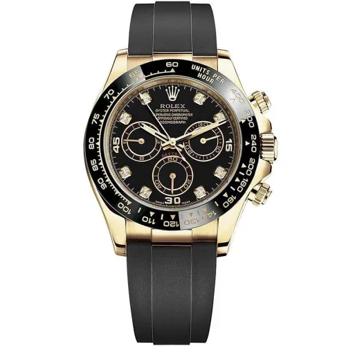 Часы Rolex Cosmograph Daytona Yellow Gold Black Cerachrom 116518LN Black set with diamonds 020833