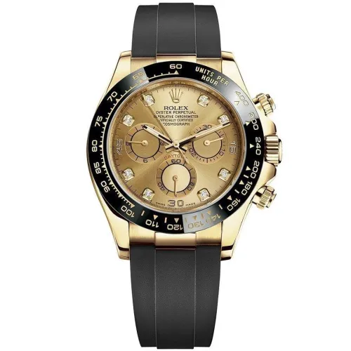 Часы Rolex Cosmograph Daytona Yellow Gold Black Cerachrom 116518LN Champagne-colour set with diamonds 020836
