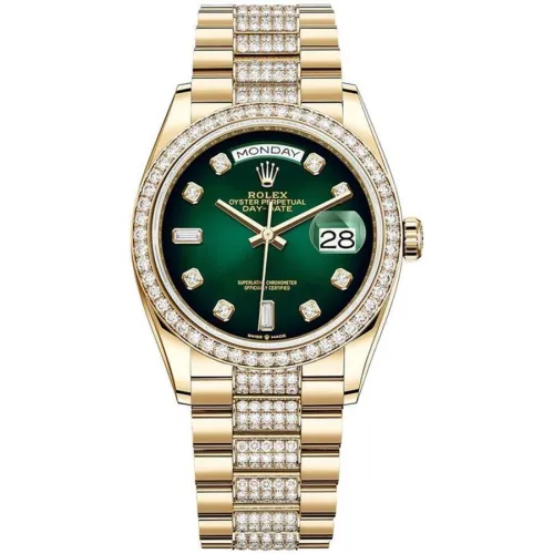 Часы Rolex Day-Date 36 Yellow gold Bezel set with diamond President Bracelet 128348rbr-0036 020635