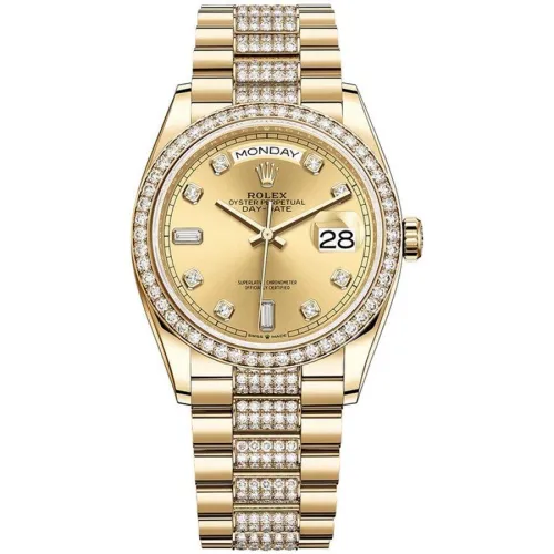 Часы Rolex Day-Date 36 Yellow gold Bezel set with diamond President Bracelet 128348rbr-0010 020639