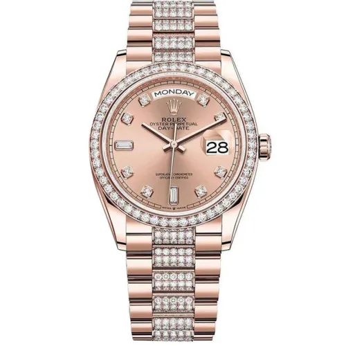 Часы Rolex Day-Date 36 Everose gold Bezel set with diamond President Bracelet 128345rbr-0020 020646
