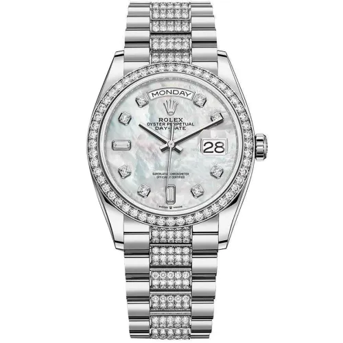 Часы Rolex Day-Date 36 White gold Bezel set with diamond President Bracelet 128349rbr-0014 020651