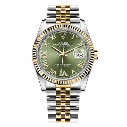 Часы Rolex Datejust 36 Olive green set with diamonds Jubilee 126233 020382