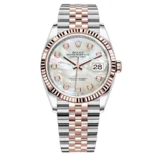 Часы Rolex Datejust 36 White mother-of-pearl set with diamonds 126231 020396