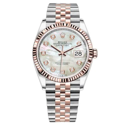 Часы Rolex Datejust 36 White mother-of-pearl set with diamonds 126231 020396