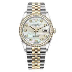 Часы Rolex Datejust 36 White mother-of-pearl set with diamonds 126283RBR 020301