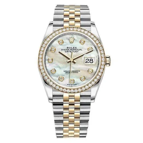 Часы Rolex Datejust 36 White mother-of-pearl set with diamonds 126283RBR 020301