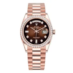 Часы Rolex Day Date Ladies Brown ombre set with diamonds 128345RBR 020656