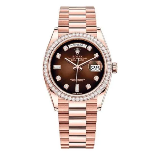 Часы Rolex Day Date Ladies Brown ombre set with diamonds 128345RBR 020656