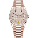 Часы Rolex 128345RBR Diamond-paved rainbow sapphires 020686